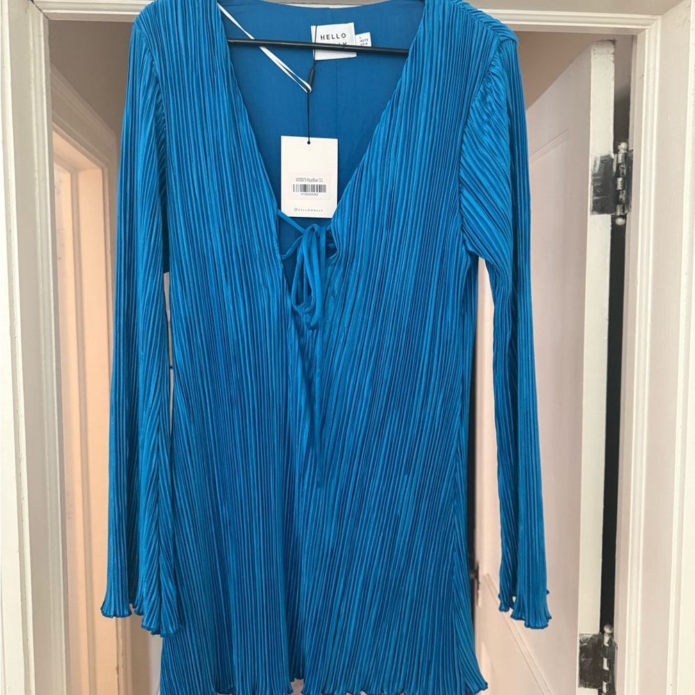 Hello Molly Blue Long Sleeve Dress